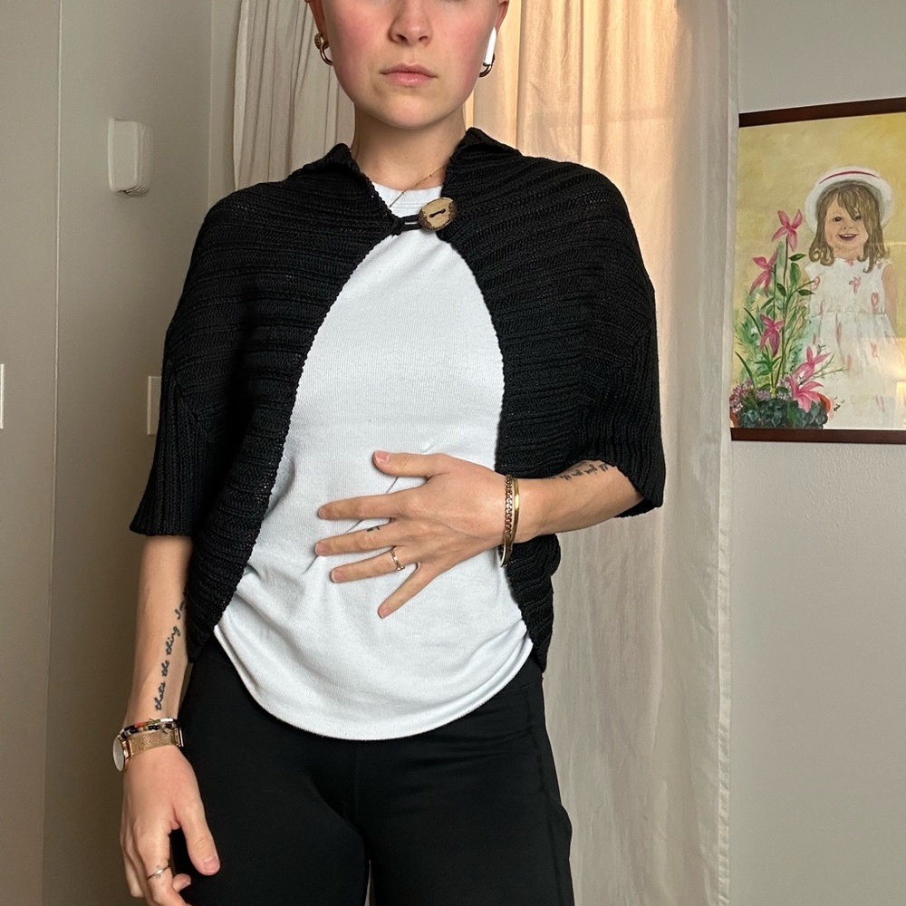 Black Cover Up Style Linen Top